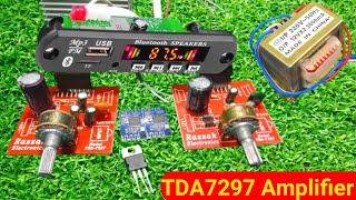 DIY Power Full Audio Stereo Amplifier TDA7297 30W A to Z Connection At Home Power input DC 12V [upl. by Noseaj]