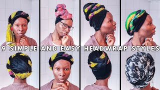 9 QUICK amp EASY TURBAN STYLES  HEAD SCARF STYLES  SIMPLE HEAD WRAP TUTORIALS  TURBAN TUTORIAL [upl. by Yellek]