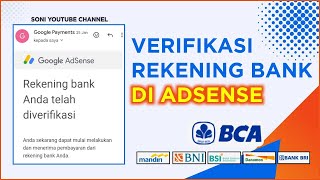 Verifikasi Rekening Bank Di Adsense  Cara Menambahkan Rekening Bank Di Google Adsense [upl. by Merla]