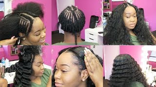 I GOT A SEW IN  2 Bundles SewIn On Natural Hair  START TO FINISH  Honey Hair Co [upl. by Prevot]