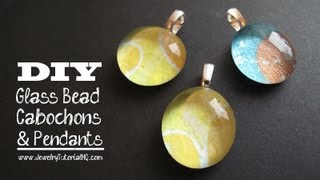 Glass and Paper Cabochon Pendants Tutorial [upl. by Naitsirk]