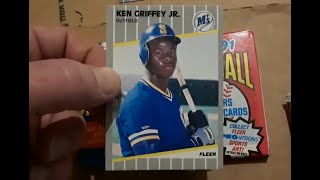 1989 1990 And 1991 Fleer Baseball Wax Pack 3 Pack Rip With MINT Ken Griffey Jr Rookie Hit PSA 10 [upl. by Arratahs]