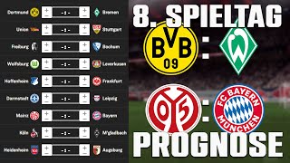 8Spieltag Bundesliga 2324 Prognose  Alle Spiele amp Tipps [upl. by Faunie]