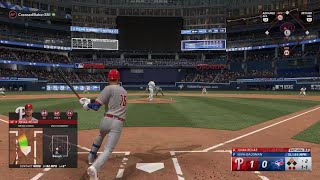 Bryce Harper grand slam in extra innings MLB the show 24 Phillies vs blue jays online rated PS5 [upl. by Lenaj]