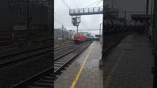 DB train horn station Antwerpen Berchem train belgium [upl. by Inig]