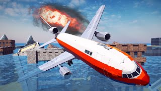 Realistic Fictional Airplane Crashes and Water Landings 1  Besiege [upl. by Nolyarg]