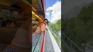 I sat in the most beautiful trains in Switzerland with the Swiss Travel Pass  shorts swiss alps [upl. by Debby]