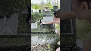 Cleaning the Wignalls headstone [upl. by Enialed903]