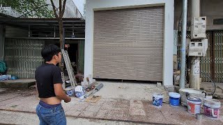 Workers install rolling doors for customers and load and unload goods on 25 ton vehicles [upl. by Dett]