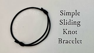 Simple adjustable bracelet  2 x sliding knots [upl. by Sivad]