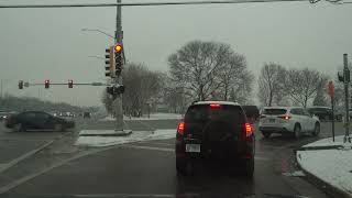 Schaumburg and Woodfield Mall to Chicago I90 Highway Snow Drive No Talk No Music ASMR [upl. by Judenberg]