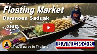 Bangkok Floating market Damnoen Saduak  Thailand tourism  video 360 [upl. by Born]