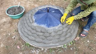 Unique creation from cement and umbrella  Beautiful duckshaped fountain design in the garden [upl. by Luhe]