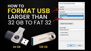 Format 64GB 128GB USB Flash Drive to Fat32 How To Formatting usb Larger Than 32gb to fat32 [upl. by Alokin]