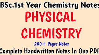 BSc1st Year PHYSICAL CHEMISTRY Handwritten Notes  DEMO  chemistry 8889299514 [upl. by Htiaf]