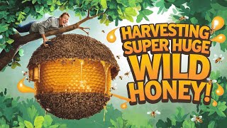 FOLLOWING THE EXPERT TO HARVEST SUPER HONEY FROM WILD BEES bee honey nature beekeeper [upl. by Juliana]