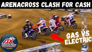 1ST EVER GAS VS ELECTRIC AMA ARENACROSS RACE 2000 To WIN  Clash for Cash Kicker AX Reno Round 1 [upl. by Arabeila]