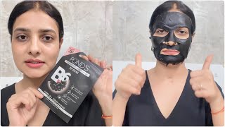 Charcoal face sheet mask review and benefits charcoalfacemask anuradhaBhawana [upl. by Akemak]