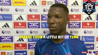 Caicedo Interview amp Goal vs Man U [upl. by Odinevneib]