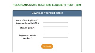 TS TET Hall Ticket 2024 Release Date Admit Card Link [upl. by York219]