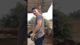 triceps workout with dumbbell home desi hardwork fitness motivation workout body yt sho [upl. by Tasha91]