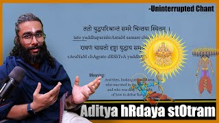 Aditya hRdaya stOtram  Sanskrit Guided Chant amp Meanings  Uninterrupted [upl. by Estell261]