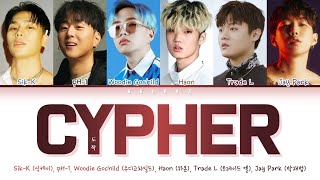 Cypher 도착  SikK pH1 Woodie Gochild HAON TRADE L Jay Park Color Coded Lyrics HanRomEng가사 [upl. by Joh]