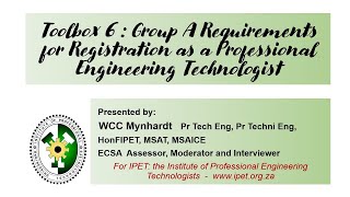 Registration of Technologists at ECSA  Group A Requirements for Registration [upl. by Ericka]