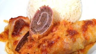 Schinken Hackfleisch Röllchen schnell und einfach selbst gemacht  Rezept Video [upl. by Gibson]