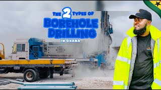 THE 2 MAIN BOREHOLE TYPES DRILLED IN A DAY   BUILDING IN GHANA   WeBuild GHANA [upl. by Cynth]