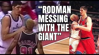 Dennis Rodman vs 7 Foot 7 Gheorghe Muresan [upl. by Poul]