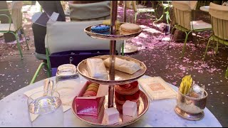 Breakfast at LaDuree’s springblooming garden in Soho New York w English subtitles [upl. by Smail]