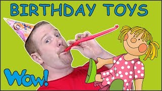 Birthday Toys for Kids from Steve and Maggie  Free Speaking Stories Wow English TV [upl. by Yllop719]