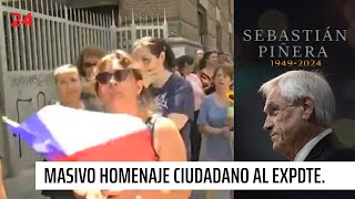 Masivo homenaje ciudadano a expresidente Piñera  24 Horas TVN Chile [upl. by Oryaj]