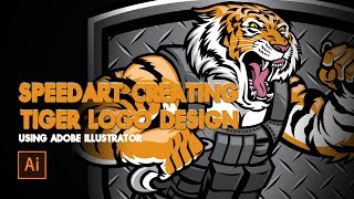 SpeedArt Creating Tiger Logo design using Adobe Illustrator [upl. by Apfelstadt]