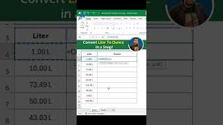 Quick Liter to Ounce Conversion 📊  Excel Interview Question Solved  Excel Tips amp Tricks shorts [upl. by Anahsit]