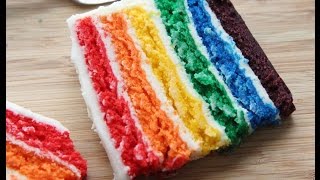 How to Make A Rainbow Cake Easy FromScratch Recipe [upl. by Sam]