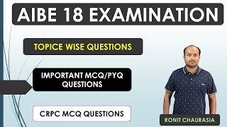 AIBE 18 EXAMTOPIC WISE MCQ QUESTIONSCRPCPART 6 aibeexamxviii aibe aibelatestupdate [upl. by Ridglee516]