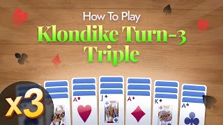 Complete Guide to Playing TurnThree Triple Klondike Solitaire [upl. by Airoled]