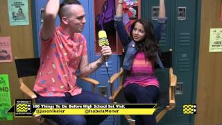 Isabela Moner On Set  100 Things To Do Before High School  AfterBuzz TV [upl. by Nitnelav578]