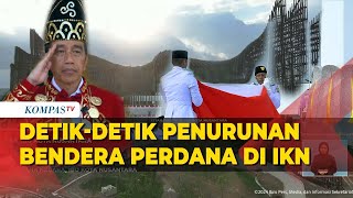 FULL Pertama Kali DetikDetik Penurunan Bendera Merah Putih di IKN saat Upacara HUT ke79 RI [upl. by Hollah]