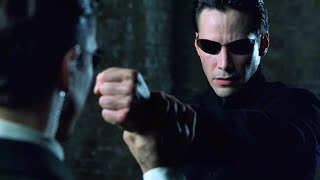 Neo vs Agents  The Matrix Reloaded Open Matte [upl. by Aluin]