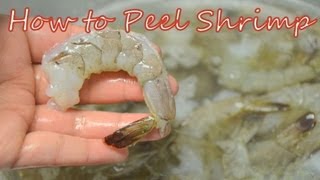 How to Peel amp Devein Shrimp in 5 seconds วิธีปอกเปลือกกุ้งแสนง่ายใน5วินาทีRinsCookbook [upl. by Eedissac]