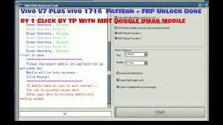 Vivo V7 Plus vivo 1716 Pattern  FRP Unlock Done by 1 Click By TP With MRT Dongle [upl. by Ermengarde476]