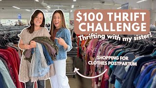 100 Thrift Challenge  Thrift With Me  Thrift Haul Try On [upl. by Stockton916]