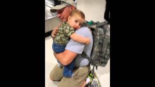 Baby welcomes Daddy home from Army Training [upl. by Magas]