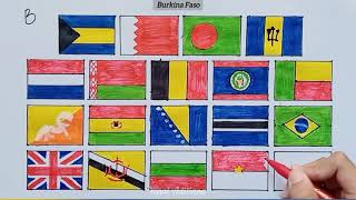 Gambar Semua Bendera Negara Berinisial B 9  Drawing [upl. by Osyth351]