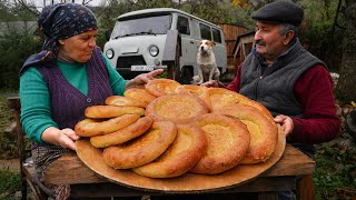 Rustic Village Style  Beef Stuffed Breads [upl. by Einahpats]