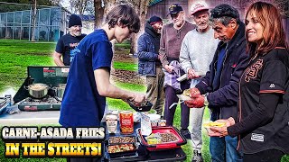 Making Loaded CarneAsada Fries For The Homeless Community [upl. by Ecneps554]