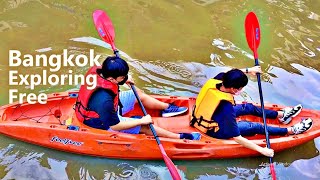 Exploring Bangkoks canal  First Time Kayaking  Free Kayaking in Bangkok [upl. by Septima]